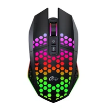 7 Buttons RGB LED Backlit USB Wireless Gaming Mouse Optical Honeycomb Mice PC