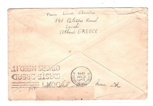 GREECE Cover GB MILITARY Rare *SAS* OFFICER MAIL 1946 Forwarded Gosport KA132 - Picture 7 of 12