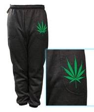 MENS PRINTED Addicted Marijuana WEED FUNNY FLEECE JOGGER DRAWSTRING SWEAT PANTS