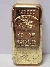 Credit Suisse 10oz 999.9 Replica Gold Bar Butane Lighter JBTr30