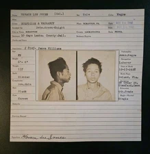 1949 Mugshot Photo Horace Lee Jones Suspicion Scranton PA African American