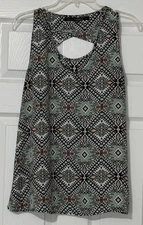 Fun Z Fun Light Weight Green Black Multicolor Print Tank Top