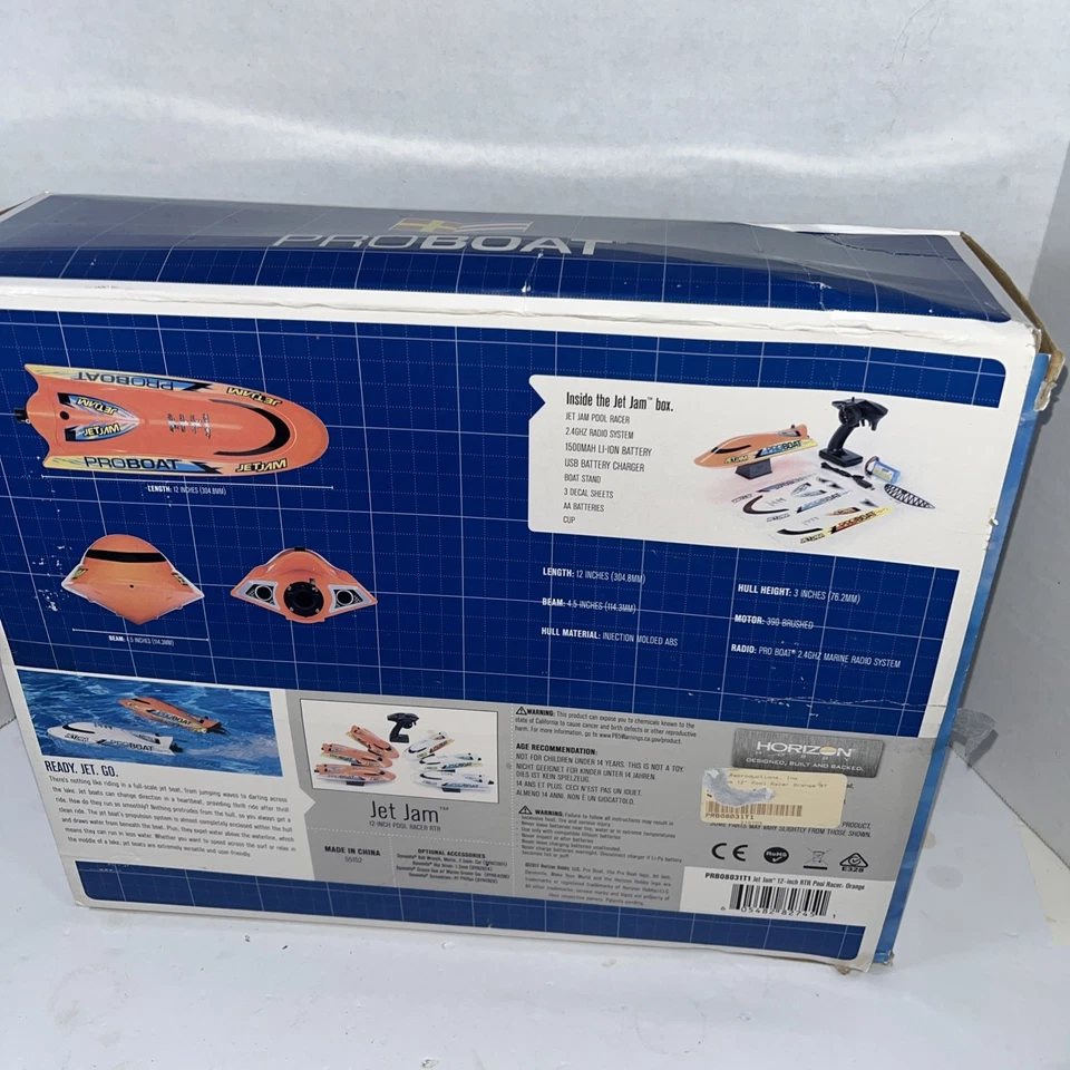Pro Boat Proboat Jet Jam 12 Inch Pool Racer RTR Electric Boat Orange PRB08031T1 - Image 4 of 4