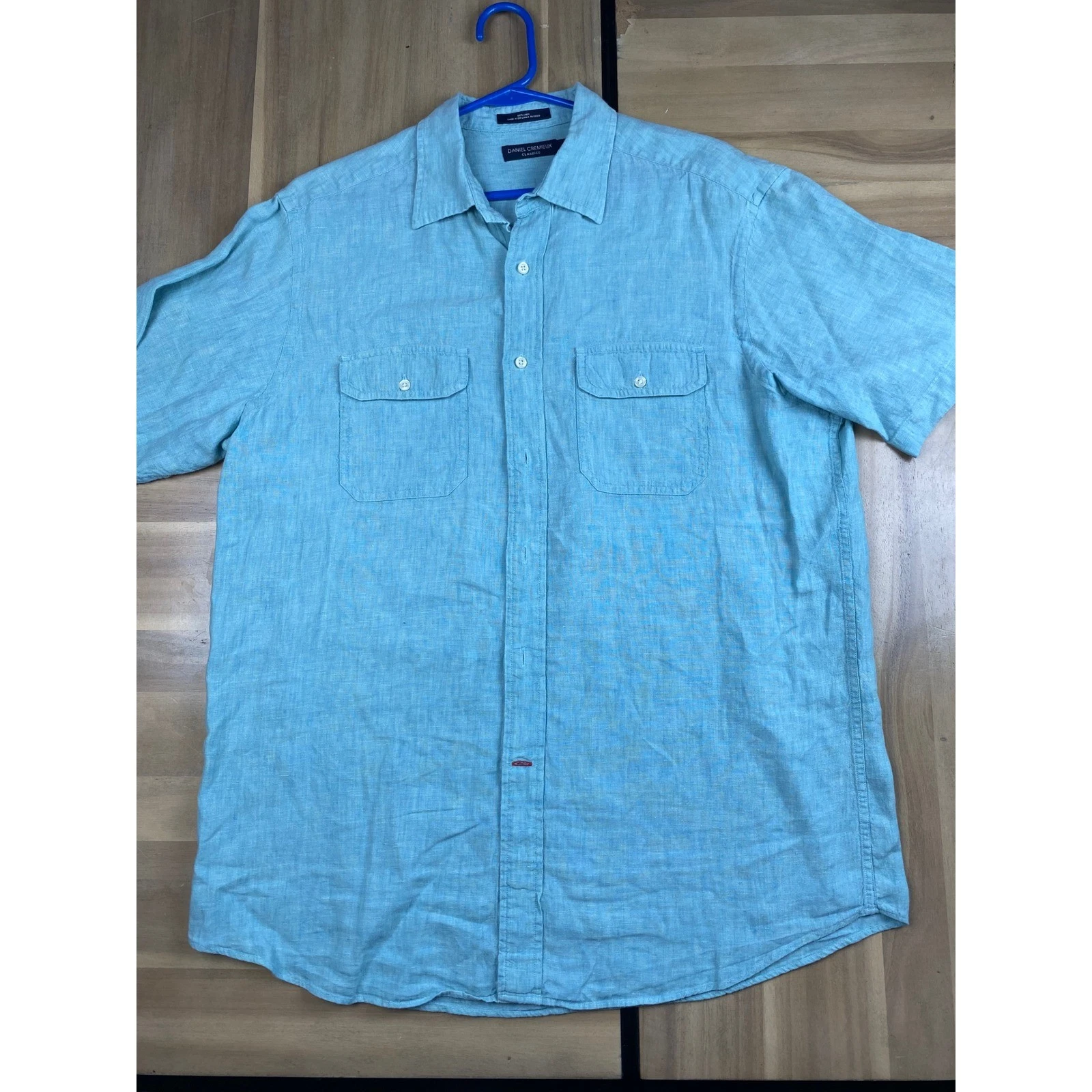 3 Daniel Cremieux Linen Shirt Short Sleeve Button Up Fine Italian Fabric L