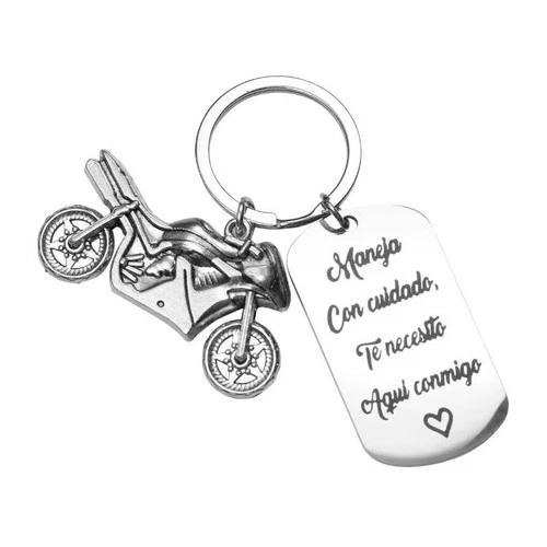 2 PCS Fashion Keychain Stainless Steel With Motorcycle