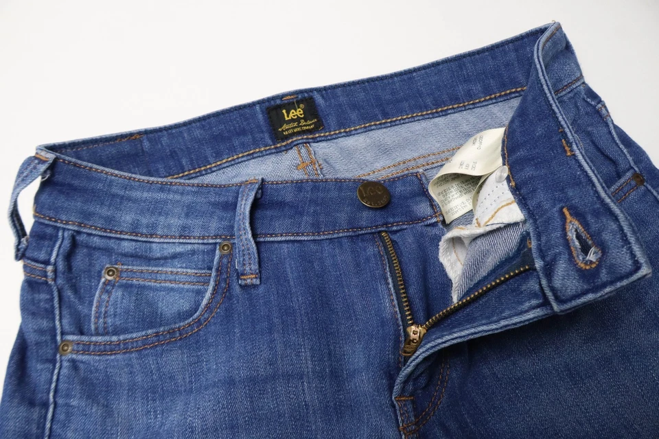 LEE Scarlett Cropped Jeans Women's W26 L27 Blue Denim Faded Whiskers Stretched - Image 4 of 4