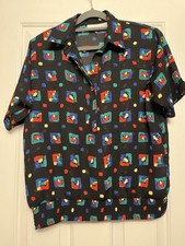 Vintage 80s Alfred Dunner Geometric Collared Blouse size 8