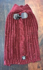 PetRageous Designs Dog Pet Size Medium Red Cable Knit Sweater Coat