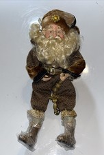 Victorian Style Santa Claus Doll Figurine Poseable Christmas Shelf Sitter Decor