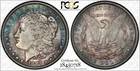 1887 Morgan Silver Dollar PCGS MS63 Beautiful Emerald Blue Color Toning Gorgeous