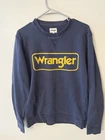 Wrangler Sweatshirt Cotton Blend Navy Blue Large Mens