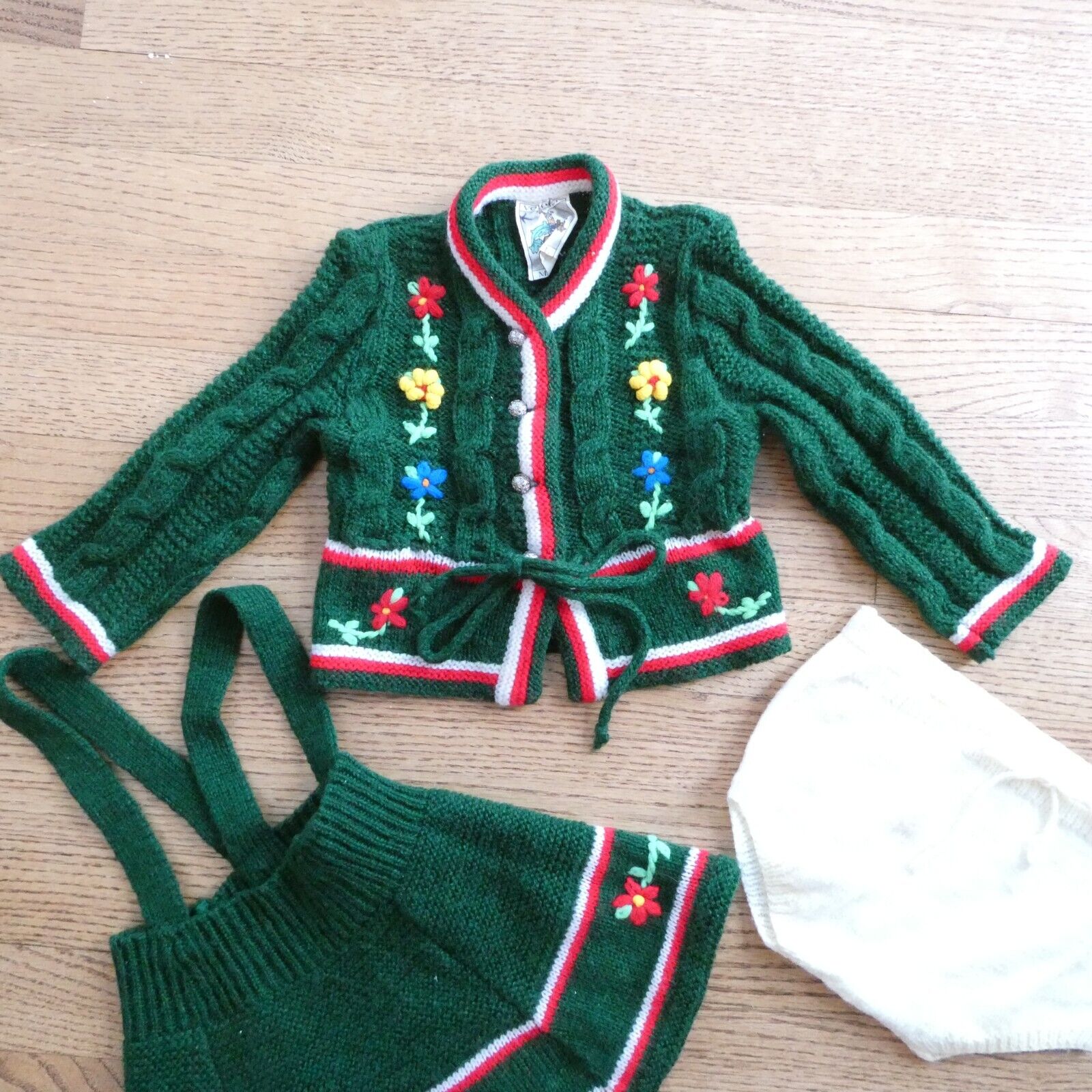 German Folk Art Embroidered Girls Sweater Skirt P… - image 2