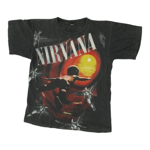 Nirvana In Utero Tshirt | Vintage Herren Schwarz Grunge Band Kurzarm Tee Shirt