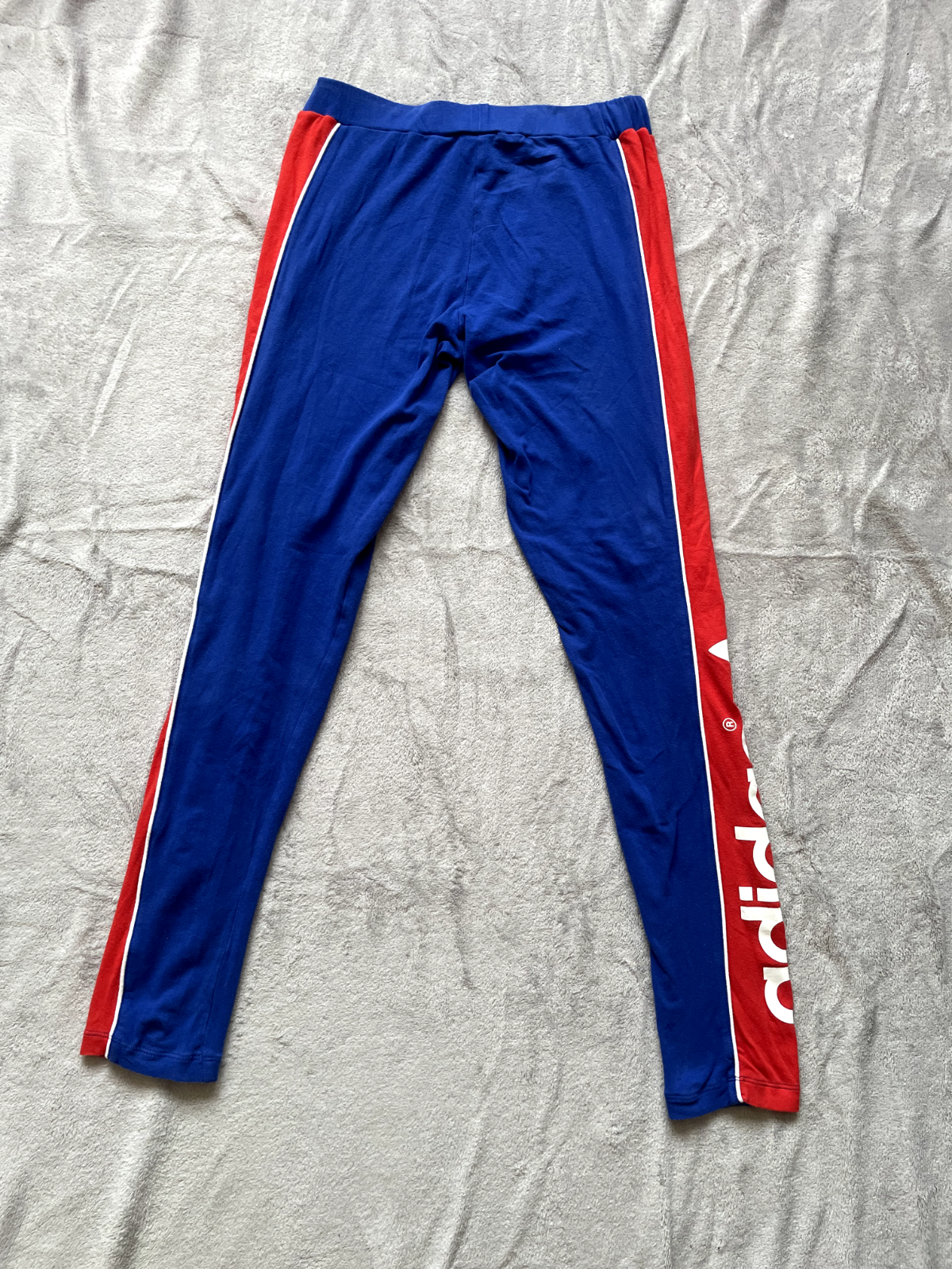 Women Adidas Blue Red Cotton Leggings Size: S UK: 10