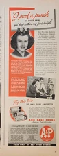 1944 A & P Super Markets Vintage Ad I pack a punch in every meal