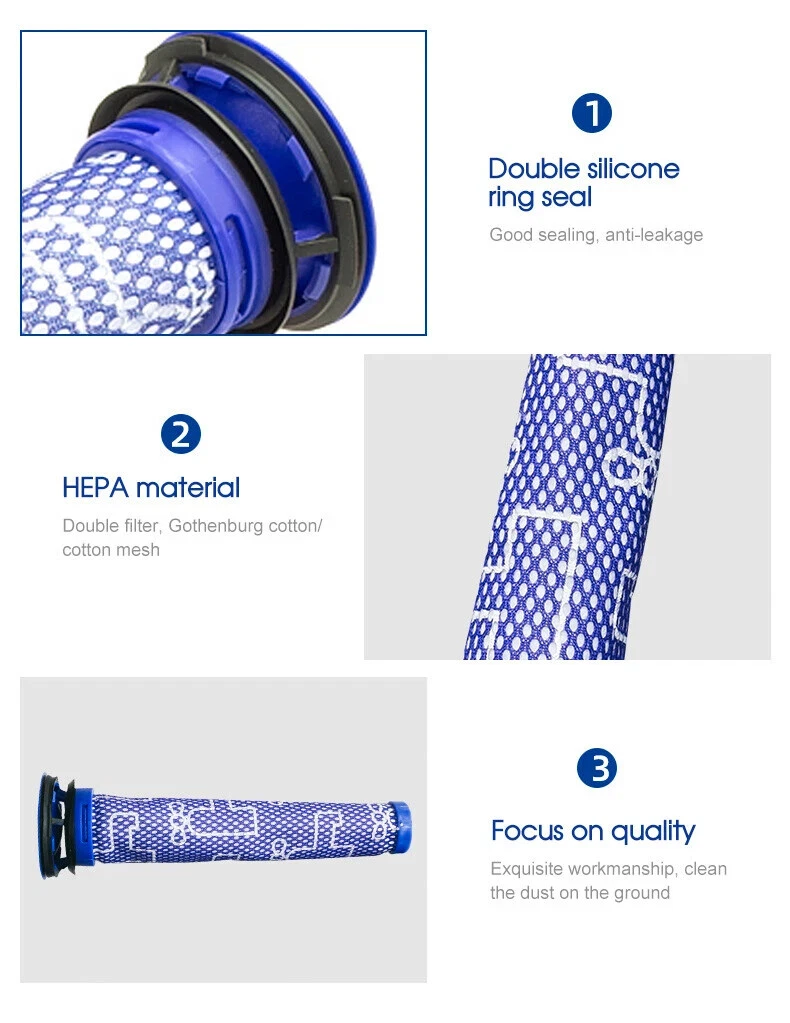 2x Pre & 2x Post HEPA Filter For Dyson V8 V7 Animal Absolute Vacuum Replacement