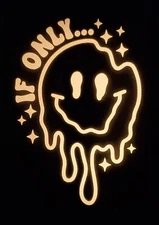 Glow In The Dark Vinyl Decals Medium Drippy Smiley Face Quotes Lit Studios New