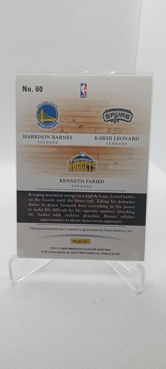 2012-13 Immaculate Triple Rookie Patches - Kawhi Leonard, Barnes, Faried /99 