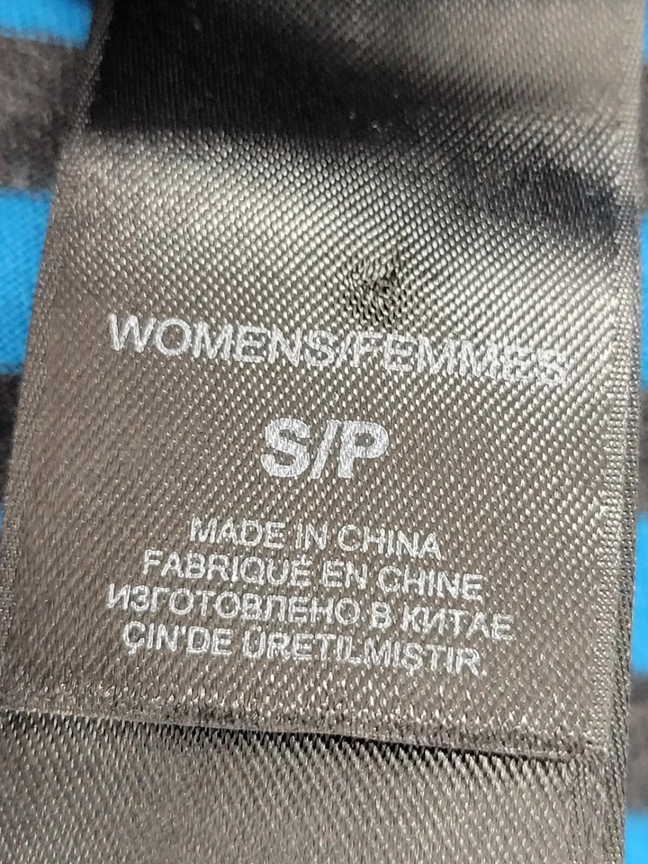 Top para mujer The North Face pequeño negro azul a rayas cremallera capucha cuello manga larga Foto 4 de 4