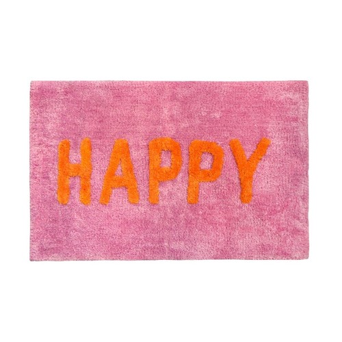 Tappetino da bagno colorato Happy Slogan antiscivolo 50 x 80 cm - tappeto bagno morbido assorbente - Foto 2 di 18