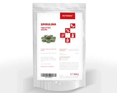 NUTRINAX Spirulina Presslinge - 2000g - 5000 Tabletten à 400mg - vegan - Top Qualität NX