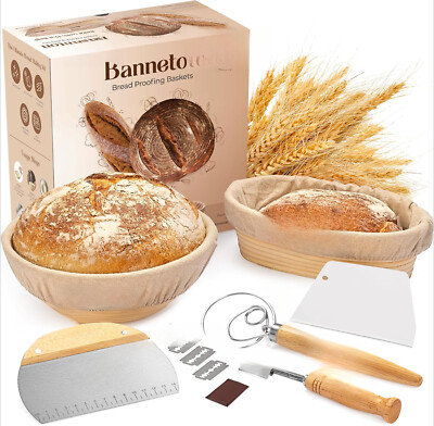 9  and 10  Bread Prep Baskets and Sourdough Baking Supplies, Sourdough Bread Kit