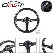 6 Bolt Universal 14inch/345mm Carbon Fiber Racing Steering Wheel Deep Dish
