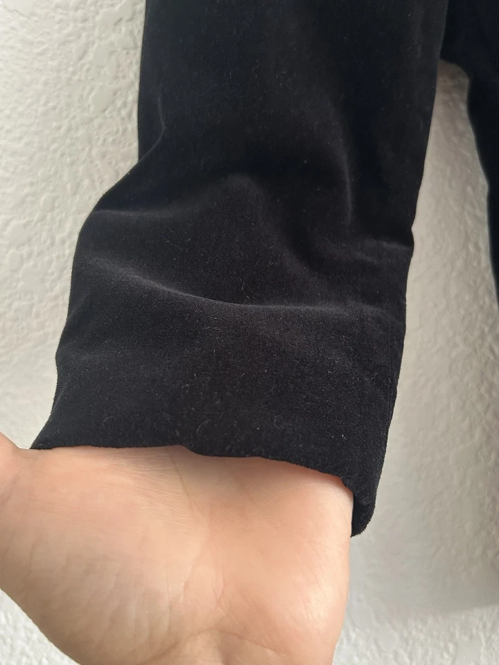 KENNETH COLE REACTION BOYS Size 6 Black VELOUR Formal Blazer NOTCHED COLLAR - Image 4 of 4