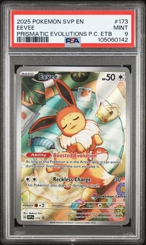 Eevee - 173 (Pokemon Center Exclusive) Prismatic Evolutions Promo Card PSA 9