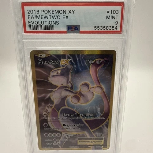 Pokemon TCG Mewtwo EX Holo Ultra Rare Full Art Evolutions 103/108 PSA 9 Graded