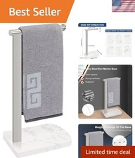 Hand Towel Holder with Balanced Marble Base, 304 Stainless Steel Stand Towel ...