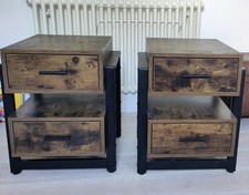 Pair of wood/metal Bedside Cabinets