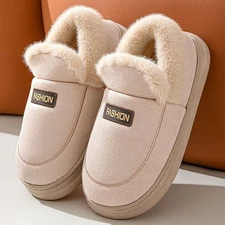 Women Men Winter Snow Boots Shoes Anti-Slip Faux Fur Lined Ankle Warm Boots new