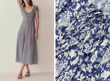 Women Doen Cotton U-neck Floral Contrasting A-line Midi Dress
