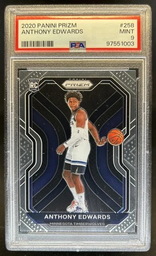 2020-21 Panini Prizm Anthony Edwards RC Rookie #258 Timberwolves PSA 9