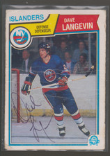 Autographed 83/84 OPC Dave Langevin - Islanders