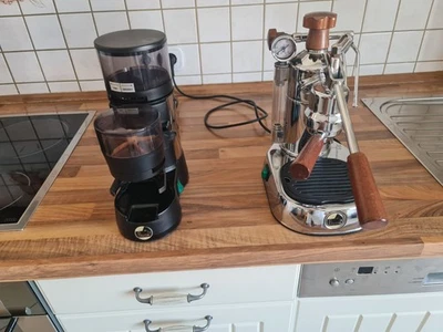 Vintage La Pavoni Professional/A Espresso + Kaffe Mühle Modell Jolly - Bild 1 von 4