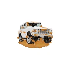 Personalized Off-Road Mudding Truck Christmas Ornament –White Truck & Mud Trails