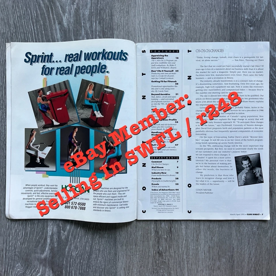 CLUB DIRECT Health Club / Fitness Business Industry Magazine MARCH / APRIL 1991 - Image 2 of 4