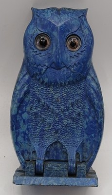 Vintage Blue Bakelite Owl Perfume Bottle Case. (No Perfume Bottle!)