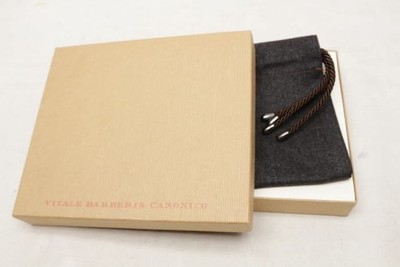 NWB Vitale Barberis Canonico Flannel Wool Shoe Dust Bags Gray Corded Rope w/ Box