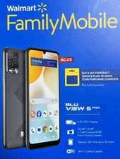 BLU View 5 Pro 64GB Smartphone [For Walmart Family Mobile] Black - New Sealed