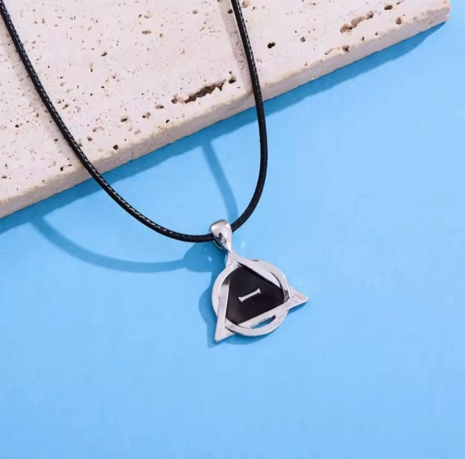 Серебряный/черный Therian подвеска ожерелье 50 см черный кожаный шнур цепочка гордость символ - Изображение 2 из 4