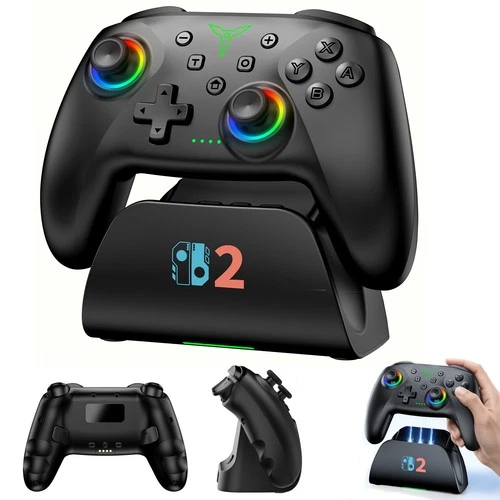 Switch 2 Pro Controller, 1000mAh Battery,Wireless PC controller with Hall Effect