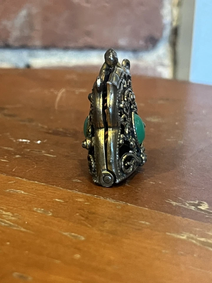 Antiguo Monedero Vintage Victoriano Miniatura Cambio Monedero Tono Latón, Dije Aldi (?) Foto 4 de 4