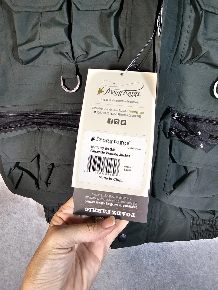 Chaqueta de Vadeo Frogg Toggs Cascades Para Hombre Talla Pequeña Verde Oscuro Nueva Con Etiquetas Foto 4 de 4