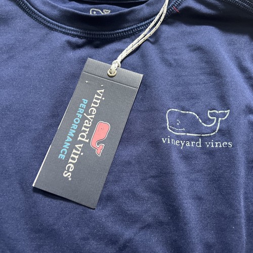 NEW Vineyard Vines Swim Shirt Boys Rashguard Blue 5 Navy Blue Performance Whale - Picture 2 of 6