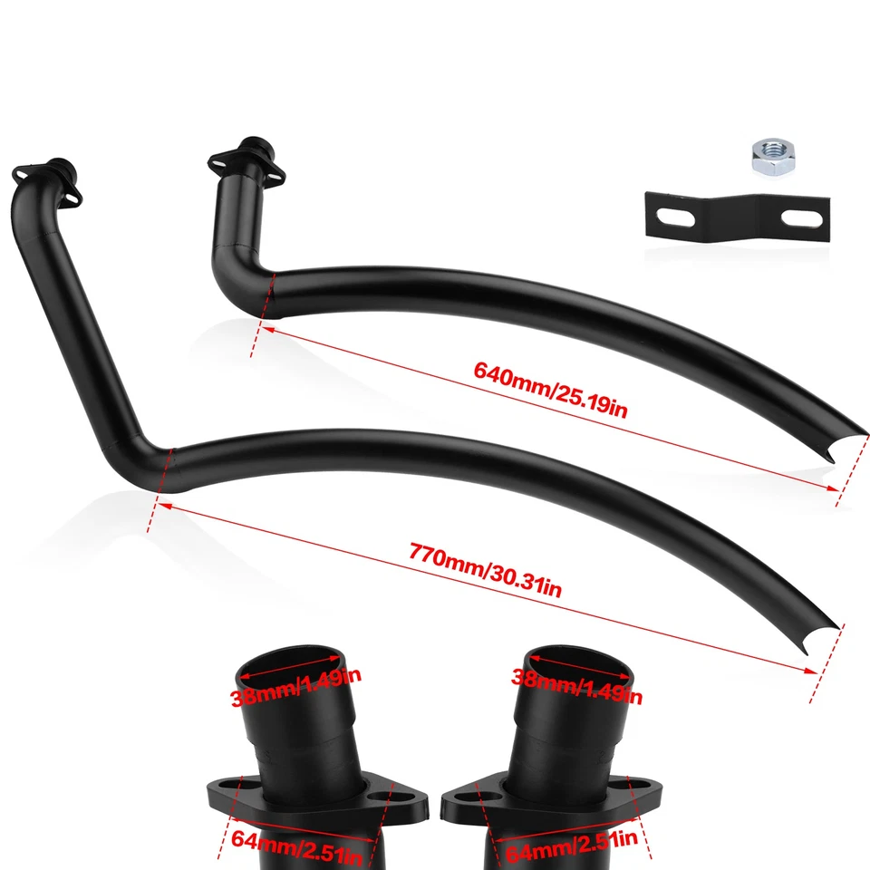 For Kawasaki Vulcan 900 Custom VN900 Classic Shortshots Staggered Exhaust Pipes - Изображение 2 из 4