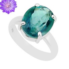 Aquamarine Gemstone 925 Sterling Silver Handmade Jewelry Ring Gift For Her