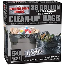 Katouigb Contractor's Choice 50-Count 39-Gallon Outdoor Construction Trash Bags